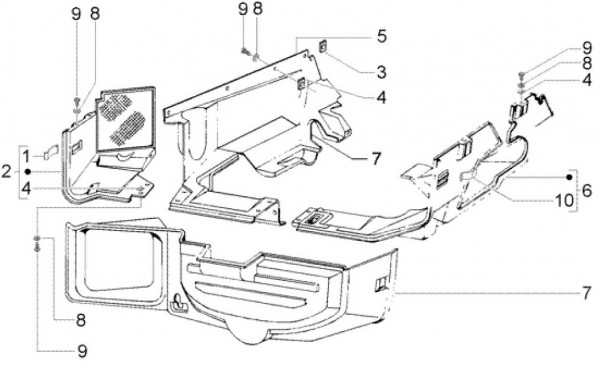 Fahrgestell Verkleidungen - Ape TM 703 Diesel mit Lenker 422ccm 4T AC 2005-2010 ZAPT10000
