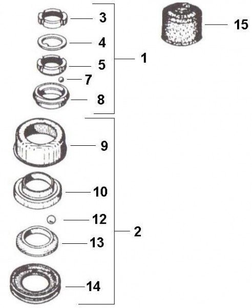 Radaufhängung Steuerlagersatz - Ape TM 50ccm 2T AC 1985- TL4T