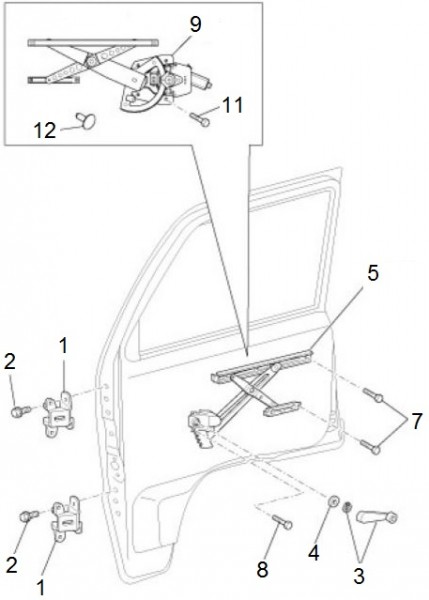 Fahrgestell Fensterheber - Porter Porter Electric ccm 2012- ZAPS9E