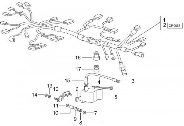 Elektrische Anlage Kabelbaum - Ape Mix 50ccm 2T AC 2009- ZAPC80000