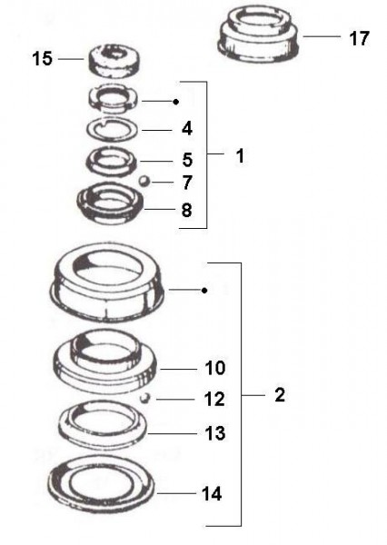 Radaufhängung Steuerlagersatz - Ape TM 220ccm 2T AC 1982-1983 ATM1T