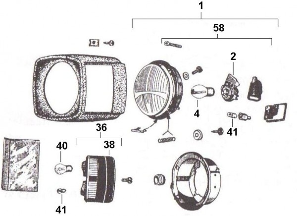 Elektrische Anlage Scheinwerfer - Ape 220ccm 2T AC 1978-1983 MPM2T