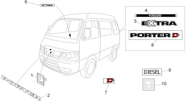 Fahrgestell Dekore - Porter D120 Diesel 1300ccm 4T LC 2013- ZAPS90PK
