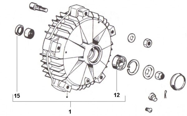 Radaufhängung Bremstrommel vorn - Ape TM 220ccm 2T AC 1982-1983 ATM1T