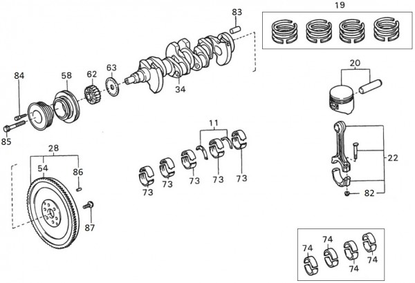 Motor Kurbelwelle - Porter Porter 1000ccm 4T LC 1998-2009 ZAPS85