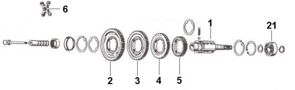 Motor Getriebe - Ape 190ccm 2T AC 1967-1972 MPA1T