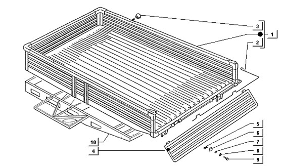 Fahrgestell Ladefläche kippbar - Ape TM 218ccm 2T AC 1984- ATM2 00001001