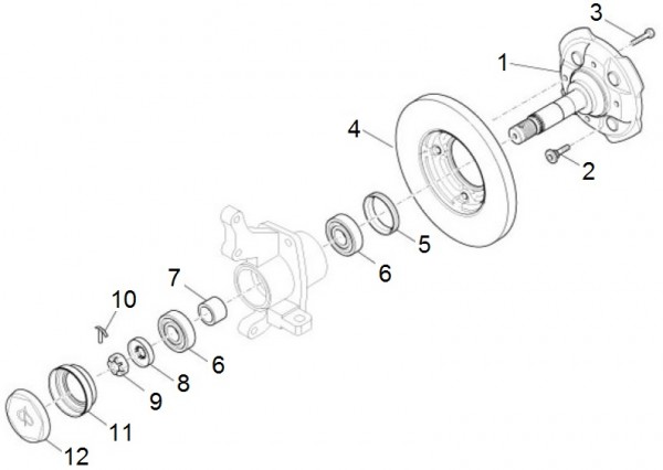 Radaufhängung Vorderradnabe - Porter Porter Electric ccm 2010- ZAPS9E