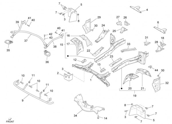 Fahrgestell Rahmen vorn - Porter Maxxi Multitech 1300ccm 4T LC 2010- ZAPS90DJ