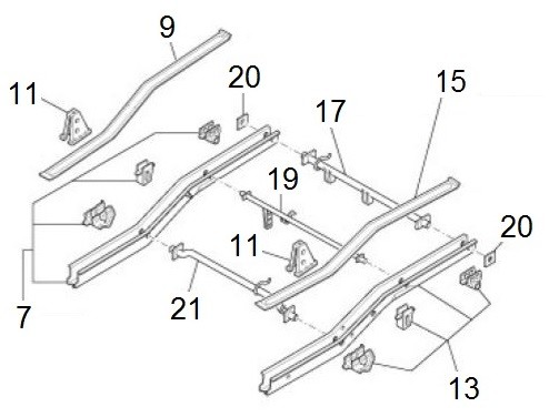 Fahrgestell Rahmen hinten - Porter Porter Electric ccm 2010- ZAPS9E