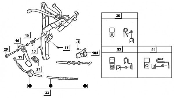 Bowdenzüge Kupplungspedal - Porter Porter Diesel 1400ccm 4T LC 1998-2004 ZAPS85000007