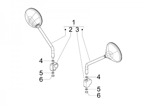 Lenker Rückspiegel - Calessino 422ccm 4T LC 2007-2008 ZAPT2D4MC