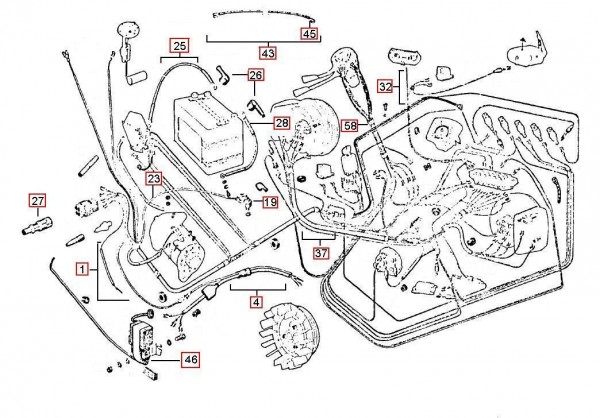 Elektrische Anlage elektrische Anlage - Vespa Car 200ccm 2T AC 1983- AF3T