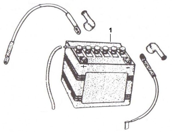 Elektrische Anlage Batterie - Ape 190ccm 2T AC 1978- MPR2T
