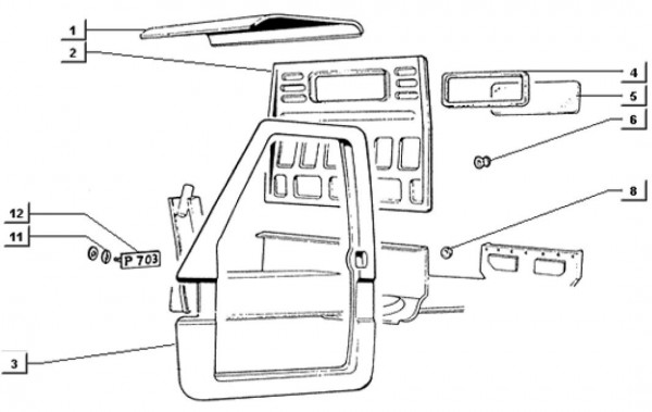Fahrgestell Türen - Ape TM 703 mit Lenker 218ccm 2T AC 1997-1999 ATM2 00001001