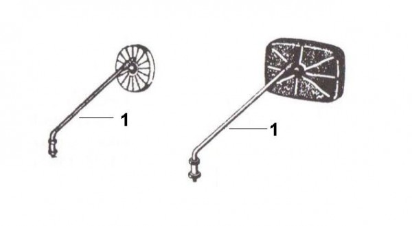 Fahrgestell Spiegel - Ape Car 422ccm 4T AC 1988- AFD3T