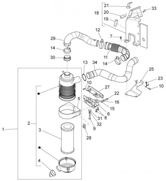 Motor Luftfilter - Porter Multitech 1300ccm 4T LC 2013- ZAPS90PJ