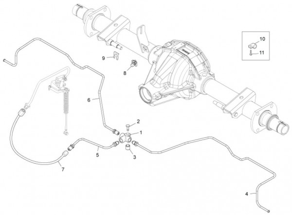 Radaufhängung Bremsleitungen hinten - Porter Maxxi Multitech 1300ccm 4T LC 2014- ZAPS90RJ