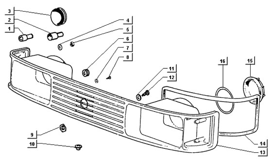 Fahrgestell Kühlergrill - Ape TM 218ccm 2T AC 1984- ATM2 00001001
