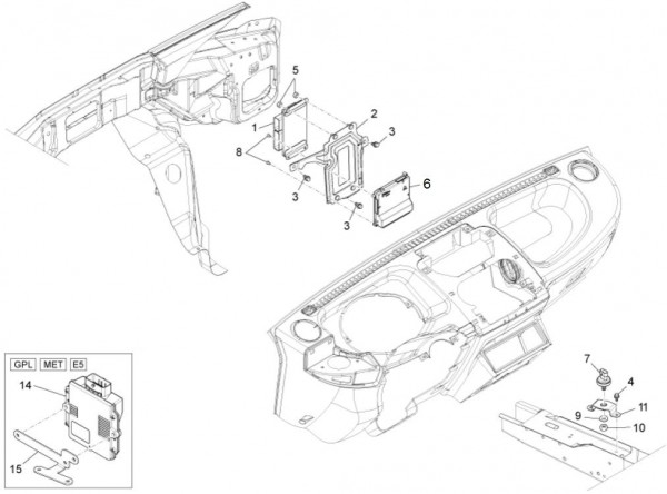 Elektrische Anlage Steuerelektronik - Porter Maxxi Multitech 1300ccm 4T LC 2013- ZAPS90RJ