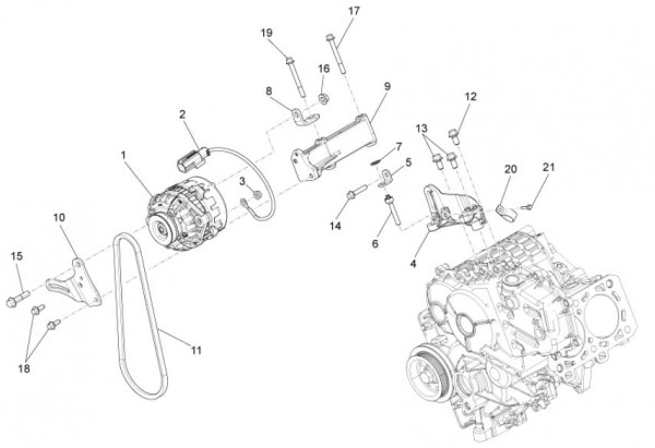 Motor Lichtmaschine - Porter D120 Diesel 1300ccm 4T LC 2013- ZAPS90CK