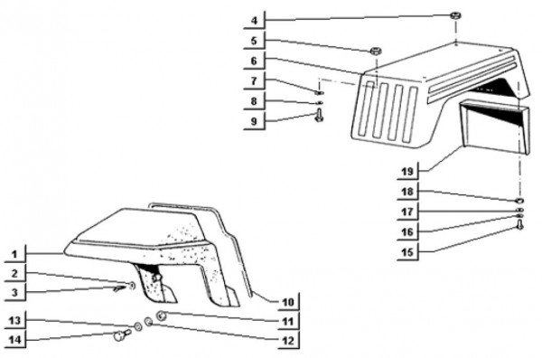 Fahrgestell Kotflügel - Ape TM 703 Diesel mit Lenker 422ccm 4T AC 1997-2004 ATD1 00001101