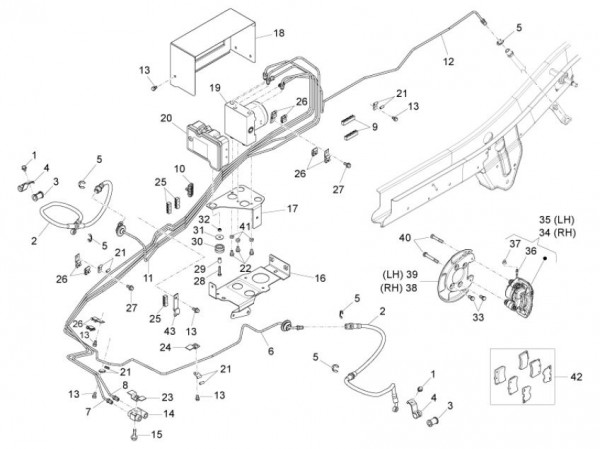 Bowdenzüge Bremsanlage - Porter D120 Diesel 1300ccm 4T LC 2013- ZAPS90CK