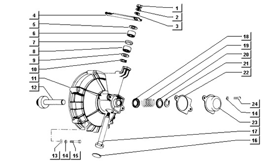Motor Kupplungsdeckel (Lenker) - Ape TM 422ccm 4T LC 2013- ZAPT1000000001001
