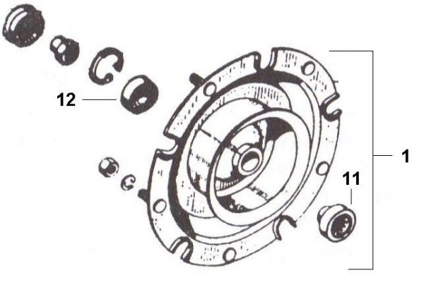 Radaufhängung Bremstrommel vorn - Ape TM 50ccm 2T AC 1985- TL4T