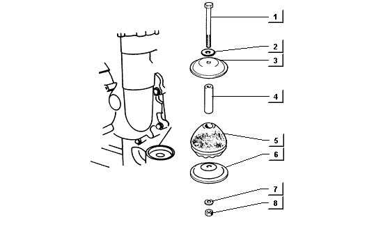 Motor Motorlagerung - Ape TM 422ccm 4T AC 1997-2004 ZAPT1000000001001