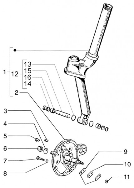 Radaufhängung Steuerrohr - Ape TM 422ccm 4T AC 1997-2004 ZAPT1000000023141