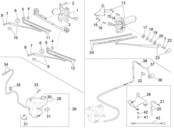 Elektrische Anlage Scheibenwischer - Porter Porter Electric ccm 2012- ZAPS9E