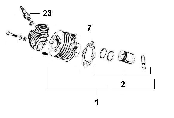 Motor Zylinder - Ape 175ccm 2T AC 1978- AE3T
