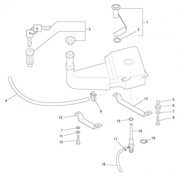 Fahrgestell Benzintank - Ape Mix 50ccm 2T AC 2018- ZAPC80000