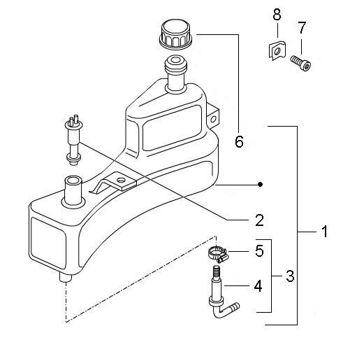 Fahrgestell Öltank - Ape Mix 50ccm 2T AC 2009- ZAPC80000