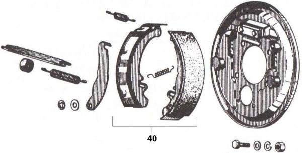 Radaufhängung Bremsbacken hinten - Ape 125ccm 2T AC 1970-1974 TM1T