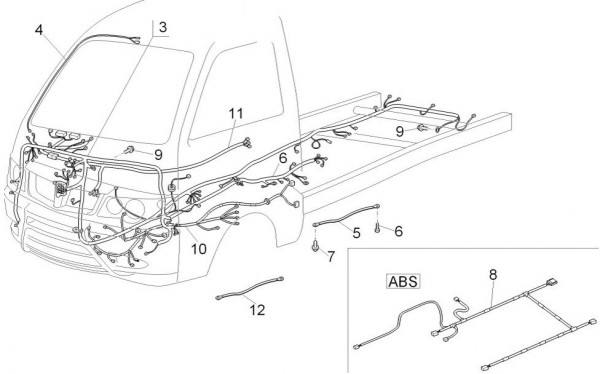 Elektrische Anlage Kabelbaum - Porter D120 Diesel 1300ccm 4T LC 2015- ZAPS90CK