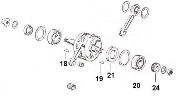 Motor Kurbelwelle - Ape TM 50ccm 2T AC 1985- TL4T