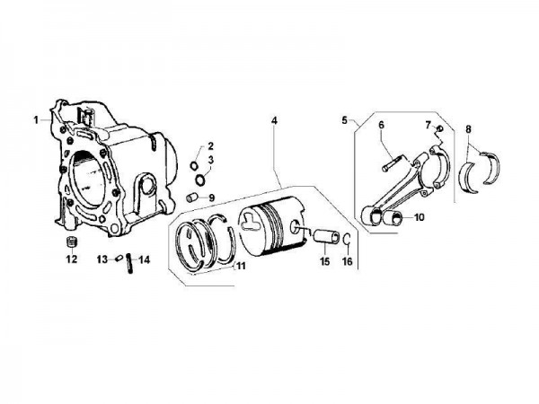 Motor Zylinder - Calessino 422ccm 4T LC 2007-2008 ZAPT2D4MC