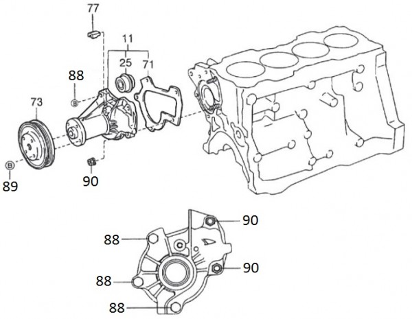 Motor Wasserpumpenritzel - Porter Porter 1000ccm 4T LC 1998-2009 ZAPS85