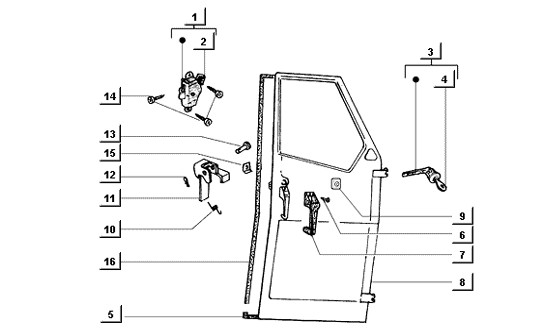 Fahrgestell Türschloss - Ape Mix 50ccm 2T AC 1998-2008 ZAPC80000