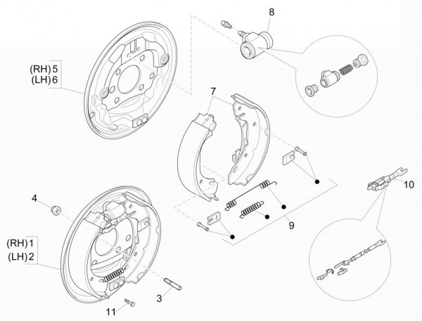 Bowdenzüge Bremsanlage hinten - Porter Multitech 1300ccm 4T LC 2015- ZAPS90PGW