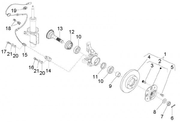 Radaufhängung Vorderradnabe - Porter D120 Diesel 1300ccm 4T LC 2011- ZAPS90VK