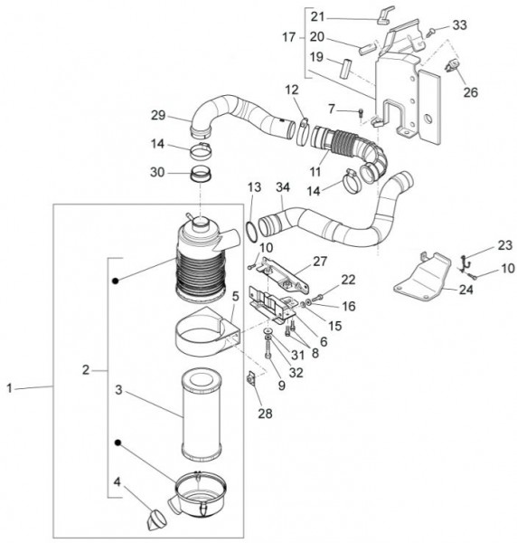 Motor Luftfilter - Porter Multitech 1300ccm 4T LC 2014- ZAPS90VJ