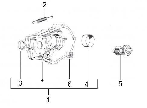 Motor Differentialgehäuse - Ape 50ccm 2T AC 1996- TL5T