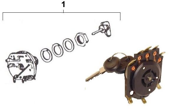 Elektrische Anlage Zündschloss - Vespa Car 175ccm 2T AC 1980- MPP1T