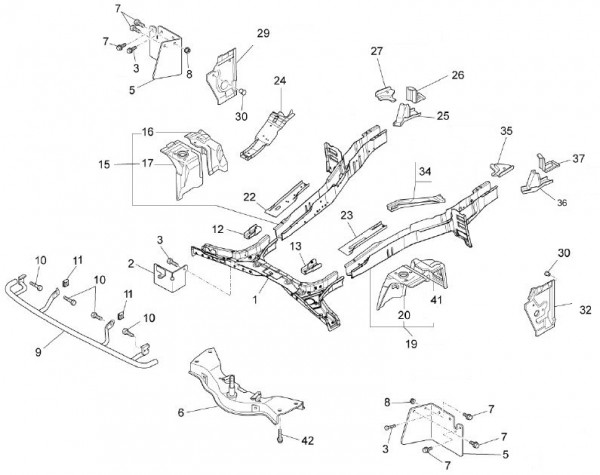 Fahrgestell Rahmen vorn - Porter D120 Diesel 1300ccm 4T LC 2013- ZAPS90CK