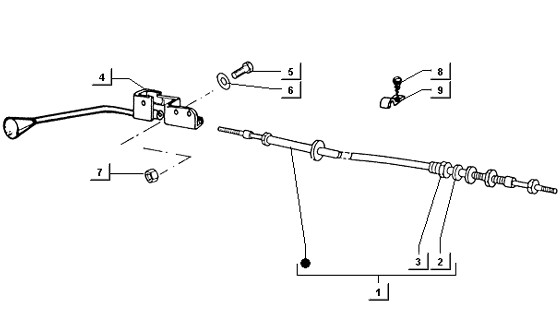 Bowdenzüge Hebel für Kippvorrichtung - Ape TM 422ccm 4T AC 1997-2004 ZAPT1000000001001