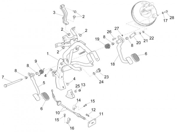 Bowdenzüge Pedale - Porter Maxxi Multitech 1300ccm 4T LC 2017-
