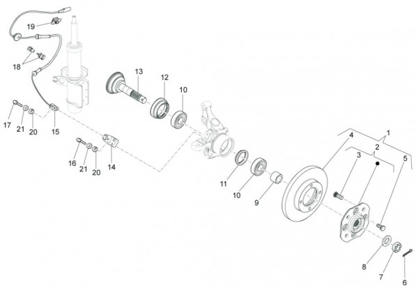 Radaufhängung Vorderradnabe - Porter Multitech 1300ccm 4T LC 2014- ZAPS90VJ